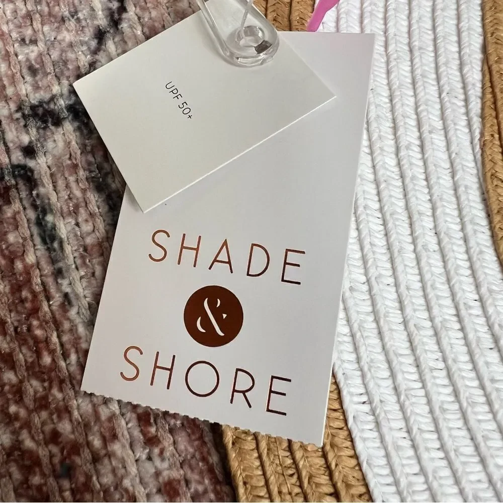 NWT Shade & Shore Striped Sunhat Straw Floppy Beach Hat